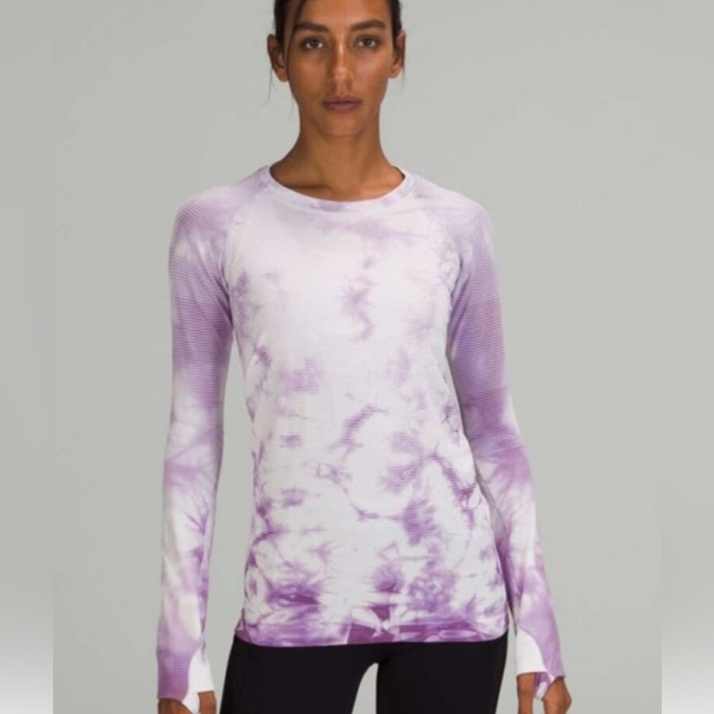 Lululemon Women's Purple Tie-Dye Long Sleeve Top